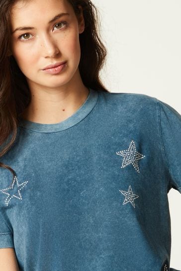 Blue Short Sleeve Washed Star T-Shirt