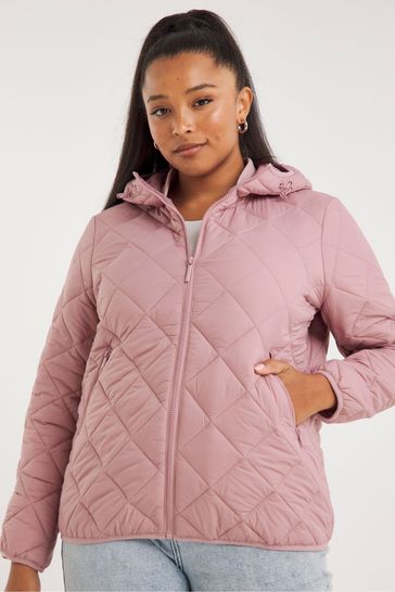 Simply Be Pink Ultralight Quilted Short Jacket