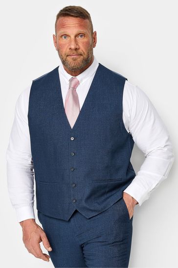 BadRhino Big Tall Blue Wedding Waist Coat