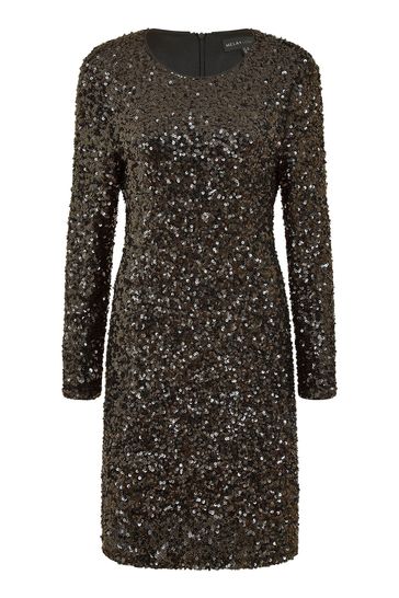 Buy Mela Black Sequin Long Sleeve Bodycon Midi Dress from Next