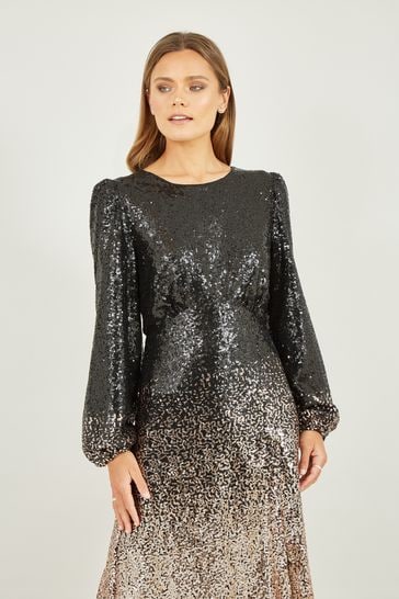 Long sleeve sequin midi dress online