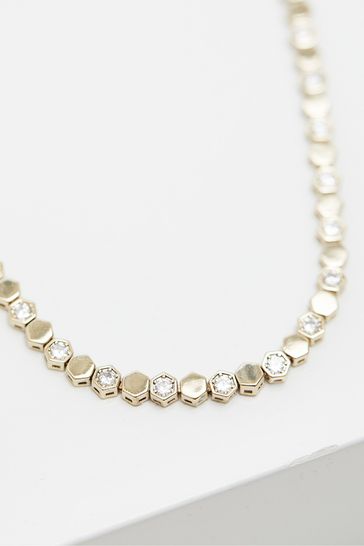 Gold plated online tennis necklace