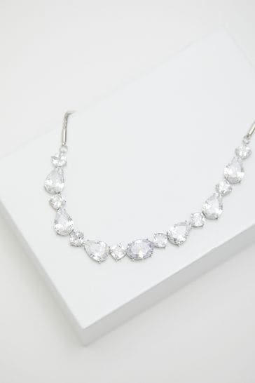 Silver stone store necklace
