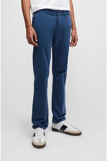 BOSS Blue Slim Fit Cotton Stretch Trousers