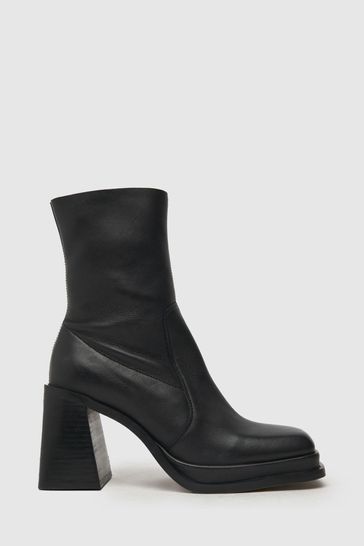 Schuh Arno Leather Platform Black Boots