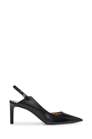 BOSS Black Slingback Pumps In Nappa Leather