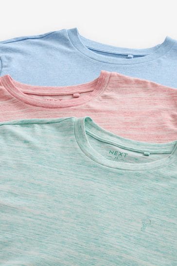 Blue/Mint Green/Pink 3 Pack Stag Marl T-Shirt