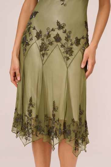 Buy Adrianna Papell Green Beaded Georgette Dress from Next Slovenia