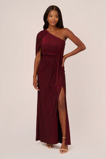 Buy Adrianna Papell Red Draped Metallic Knit Gown from Next Ireland