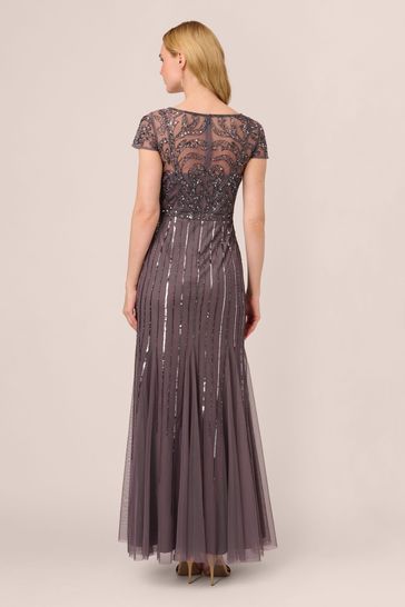 Adrianna papell purple beaded dress shop
