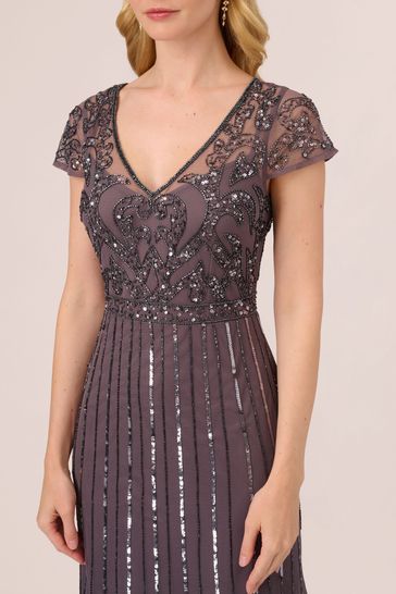 Adrianna papell purple sequin dress deals