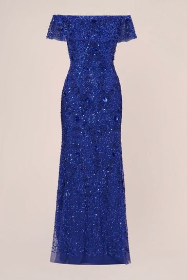 Beaded mesh on sale gown