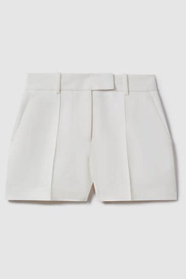 White crepe outlet shorts