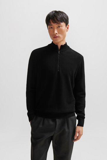 Buy BOSS Quarter Zip Premium Knitted Jumper from Next Bahrain