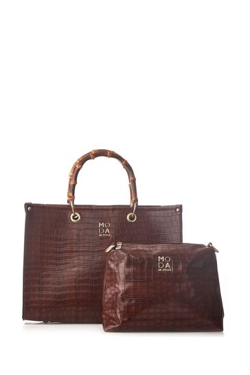 Moda in Pelle Large Marisa Structured Tote
