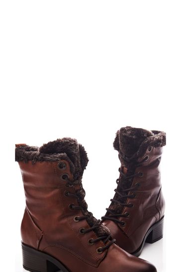 Moda in Pelle Alpinne Faux Fur Lined Lace Up Boots
