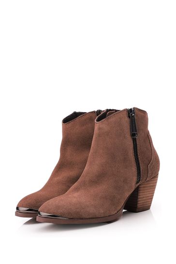 Moda in pelle tan ankle boots online