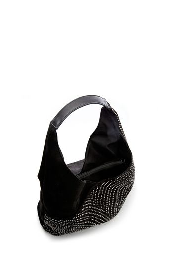Black studded hot sale hobo bag