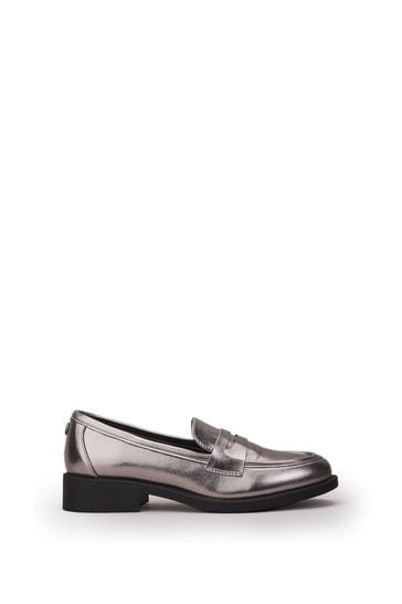 Buy Moda in Pelle Danna Heeled Loafers With Saddle Trim from Next