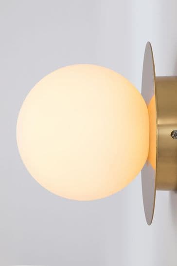 Houseof. Brass Opal Disk Wall Light