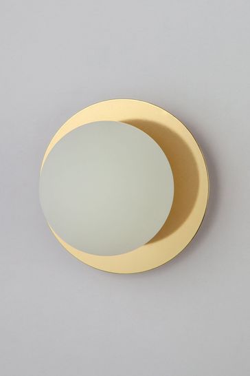 Houseof. Brass Opal Disk Wall Light