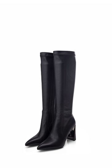Stretch back riding boots top