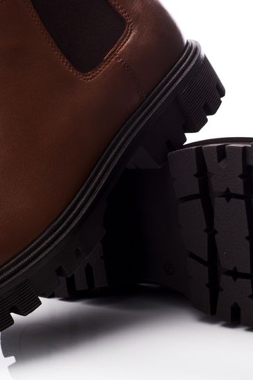 Buy Moda in Pelle Briela Mid Calf Chelsea Ankle Brown Boots from