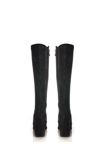 Knee high boots with stretch back outlet