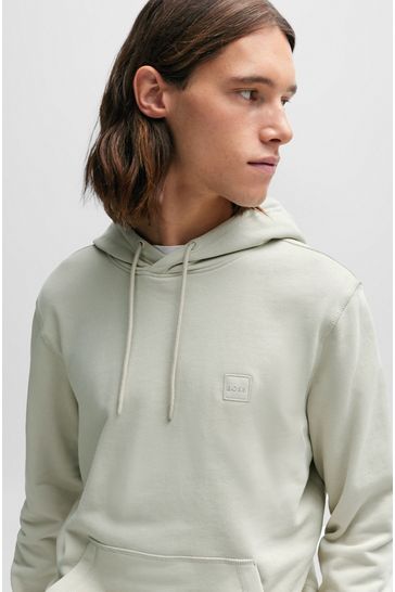 Buy BOSS Logo Patch Hoodie In 100 Cotton Terry from Next Bahrain