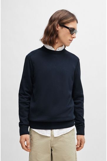 Buy BOSS Crew Neck Embroidered Logo Knitted Jumper from Next Bahrain