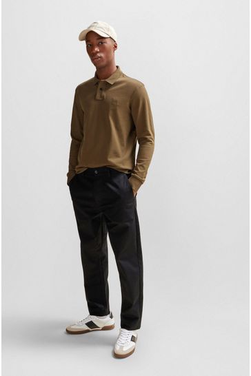 Buy BOSS Khaki Green Paaserby Long Sleeve Polo Shirt from Next Bahrain