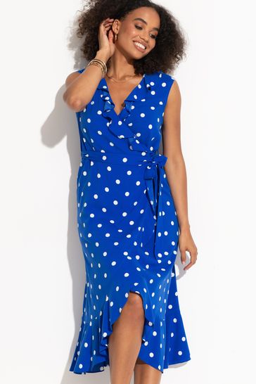 Pour Moi Blue LENZING™ ECOVERO™ Viscose Midaxi Wrap Beach Dress