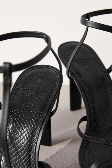 Next black strappy sandals 2025