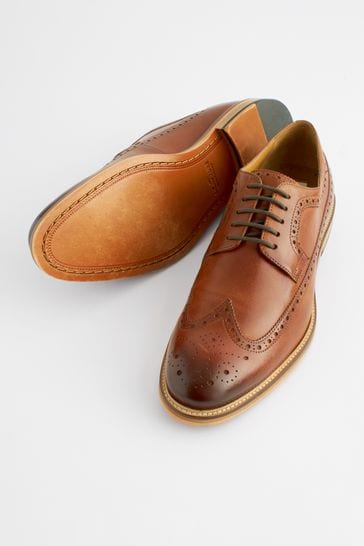 Buy Brown Signature Italian Leather Brogues from Next France