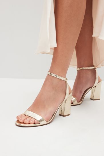 Gold Regular/Wide Fit Forever Comfort® Block Heel Sandals