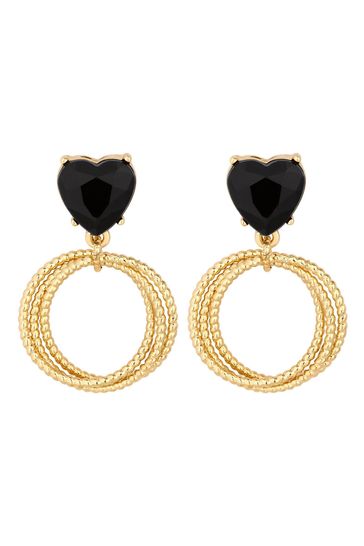 Buy Lipsy Jewellery Gold Tone Heart Diamond Cut Round Heart