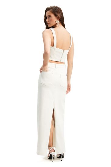 White denim skirt bardot outlet