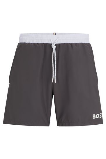 Buy BOSS Contrast logo Swim Shorts In Recycled Material from Next Bahrain