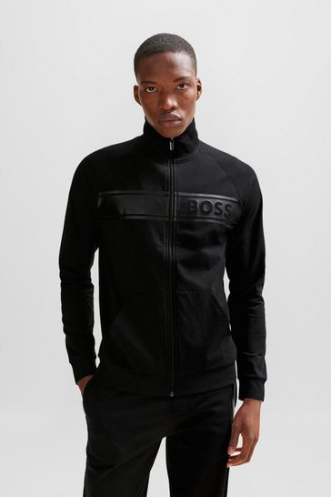 BOSS Black Tonal Logo Zip Up Sweatshirt