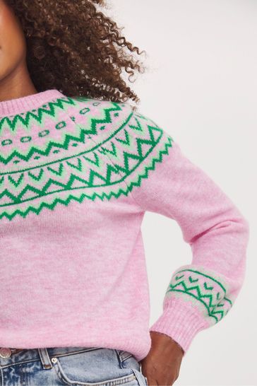 Buy Simply Be Pink Fairisle Jumper from Next Ireland