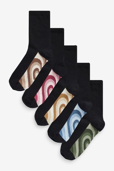 Hearts Footbed Ankle Socks 5 Pack