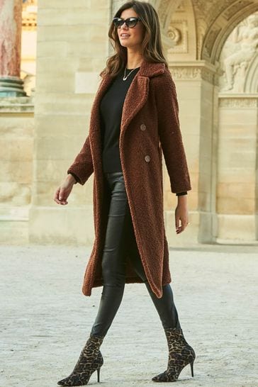 Burgundy cheap borg coat