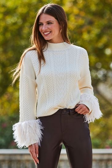 Fur cuffed jumper 2025