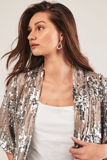 Silver sequin shrug next online