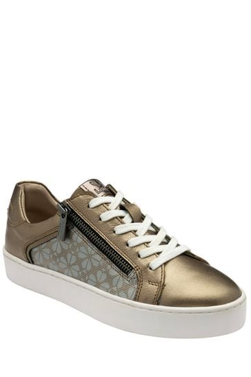 Lotus Metallic Leather Casual Zip-Up Trainers