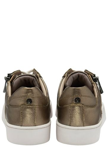 Metallic sales leather trainers