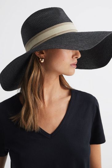 Buy Reiss Georgina Raffia Wide Brim Sun Hat from the Laura Ashley online  shop