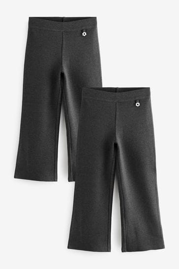 Buy Charcoal Grey Cotton Rich Jersey Stretch Pull On Bootcut School Trousers 2 Pack 3 17yrs from Next Bahrain