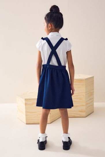 Buy Bright Blue Ruffle Detail Pinafore School Dress 3 14yrs from Next Canada