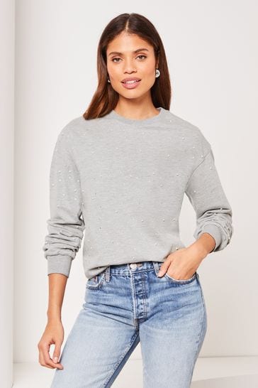 Lipsy Grey Round Neck Sweatshirt